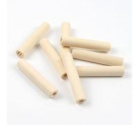 ZALINA Cuentas de Madera de Cilindro de Tubo Hueco de Madera de Color Natural de 10 * 50mm for fabricación de joyería Hecha a Mano DIY Pulsera Collar Accesorios 20 Piezas