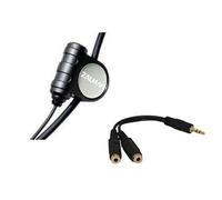 Zalman zm-mic1 - Micrófono de alta sensibilidad para auriculares con 3,5 mm chapado en oro, cable divisor (2 hembras, 1 macho), combo