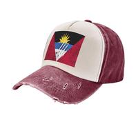 ZALXOZYL Bandera Nacional de Antigua Y Barbuda,Malla Transpirable,Sombrero de Sol Ajustable para Hombres Y Mujeres,Vacaciones,Uso Diario Informal. Dark Red One Size