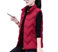 ZALXOZYL Chaleco Sin Mangas Chaqueta de Transición Reversible para Mujer Lana Cálida Jersey Largo al Aire Libre Sin Mangas Capucha Extraíble Equipada Madre de Mediana Edad Cita Rojo 3Xl