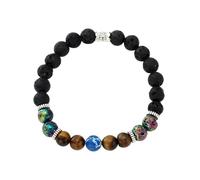 ZALXOZYL conjunto de Pulsera de Cuentas Pulidas a Mano, Cuentas Redondas Naturales, Cuentas de Cristal, Ágata, Piedras Preciosas, Chakras para Hombres y Mujeres.Stone8Mm