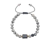 ZALXOZYL conjunto de Pulsera de Cuentas Pulidas a Mano de 8 mm, Cuentas Redondas Naturales, Cuentas de Cristal, Ágata, Piedras Preciosas, Chakras para Hombres y Mujeres.Dgraymap8Mmbead