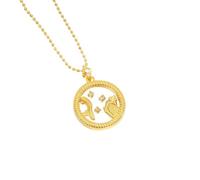 ZALXOZYL Elegante Collar de Cadena con Doce Signos Del Zodíaco de Fritillaria Blanca Joyería Ligera para Primavera y Verano Regalo de Cumpleaños para Mujer Caja Pisces 44 cm