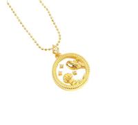 ZALXOZYL Elegante Collar de Cadena con Doce Signos Del Zodíaco de Fritillaria Blanca Joyería Ligera para Primavera y Verano Regalo de Cumpleaños para Mujer Caja Cancer 44 cm