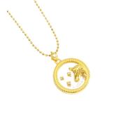ZALXOZYL Elegante Collar de Cadena con Doce Signos Del Zodíaco de Fritillaria Blanca Joyería Ligera para Primavera y Verano Regalo de Cumpleaños para Mujer Caja Taurus 44 cm