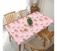 ZALXOZYL Funda Elástica Impermeable Rabbit de 152 cm (5 Pies) - Mantel Lavable Y Resistente Al Aceite de 76X152 cm, con Borde Elástico, para El Hogar Y Fiestas. White 5Ft