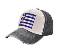 ZALXOZYL Gorra de Béisbol de Golf Estilo Vaquero de Café, Estilo Vaquero Vintage con Diseño de Bandera de Grecia, Estilo Lavado Único, Ajuste Ajustable. 4 One Size