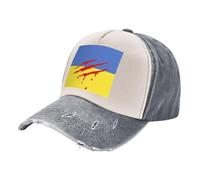 ZALXOZYL Gorra de Béisbol Resistente con la Bandera de Ucrania Y Diseño Orgullo Nacional - Gorra Snapback - Deportes Al Aire Libre - Viajes - Camping - Senderismo - Playa - Informal Gray One Size
