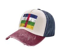 ZALXOZYL Gorra de Sol Transpirable Ajustable con Malla y Diseño de la Nueva Bandera de África Central 2026 para Hombres y Mujeres, para Correr, Uso Diario e Informal. Navy and Red One Size