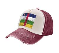 ZALXOZYL Gorra de Sol Transpirable Ajustable con Malla y Diseño de la Nueva Bandera de África Central 2026 para Hombres y Mujeres, para Correr, Uso Diario e Informal. Dark Red One Size