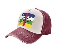 ZALXOZYL Gorra de Sol Transpirable Ajustable con Malla y Diseño de la Nueva Bandera de África Central 2026 para Hombres y Mujeres, para Correr, Uso Diario e Informal. Dark Red One Size