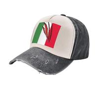 ZALXOZYL Gorras de Béisbol Vintage de Mezclilla Lavada con Bandera Italiana, Gorras Desgastadas para Hombre Y Mujer, Ropa Deportiva Transpirable para Exteriores Y Moda Informal. 4 One Size