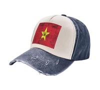 ZALXOZYL Gorras Versátiles de Moda con Bandera de Vietnam, Gorra de Béisbol de Mezclilla Lavada Retro, Unisex, para Múltiples Ocasiones, para Diversos Estilos Y Eventos. 5 One Size