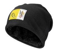 ZALXOZYL Gorro de Polar Moderno para Clima Frío, con Estampado de la Bandera del Vaticano, Elástico y Cómodo para Hombres, Mujeres, Esquí, Ciclismo, Senderismo y Desplazamientos Diarios. Black