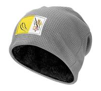 ZALXOZYL Gorro de Polar Moderno para Clima Frío, con Estampado de la Bandera del Vaticano, Elástico y Cómodo para Hombres, Mujeres, Esquí, Ciclismo, Senderismo y Desplazamientos Diarios. Light Gray
