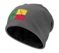 ZALXOZYL Gorro Térmico de Forro Polar para Esquí, Diseño de la Bandera NacionAi de Benín, Elástico y Antibolitas, para Senderismo y Desplazamientos Diarios en Climas Fríos. Gray