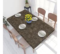 ZALXOZYL Mantel de Mesa Easy-Clean de 122 cm (4 Pies) Color Ladrillo - Resistente al Aceite, Impermeable, Elástico Y Ajustable, 76X122 cm, Protector Elástico, Cocina Y Jardín White 4Ft