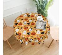 ZALXOZYL Mantel Redondo de Granja de 60 Pulgadas con Protección, Preservación del Valor de La Inversión, Diseño de Estampado de Rayas Monocromáticas para Uso Diario. Color 152cm