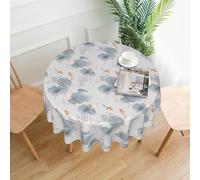 ZALXOZYL Mantel Redondo para Exterior Necessity de 152 cm. Diseño con Estampado de Rayas Monocromáticas para Necesidades Básicas de Comedor Al Aire Libre. Color 152cm