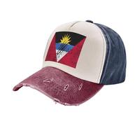 ZALXOZYL Sombrero de Sol Ajustable Y Transpirable con Estampado de La Bandera de Antigua Y Barbuda,para Hombres Y Mujeres, Pesca Y Uso Diario. Navy and Red One Size
