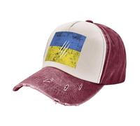 ZALXOZYL Sombrero de Sol Ajustable Y Transpirable con La Bandera Nacional de Ucrania,para Hombres Y Mujeres,para Correr,Uso Diario E Informal. Dark Red One Size