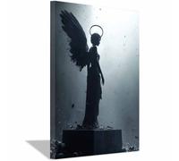 ZAMAEIU Alas Cuadro Lienzo Pintura, Brillo Remanente de Alas Caídas, Carteles de Pared e impresión, Cuadros Decorativos Modernos para Sala Dormitorios（negro-80x120cm Enmarcado