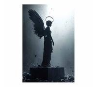 ZAMAEIU Alas Cuadro Lienzo Pintura, Brillo Remanente de Alas Caídas, Carteles de Pared e impresión, Cuadros Decorativos Modernos para Sala Dormitorios（negro-20x30cm Sin marco