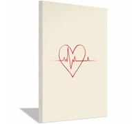 ZAMAEIU Arte Amor Corazón Línea de latidos Cuadros Decoracion Pinturas, Murales Modernos Impresiones Para Dormitorio Salon Poster（rojo-60x90cm Enmarcado