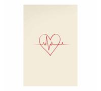 ZAMAEIU Arte Amor Corazón Línea de latidos Cuadros Decoracion Pinturas, Murales Modernos Impresiones Para Dormitorio Salon Poster（rojo-20x30cm Sin marco