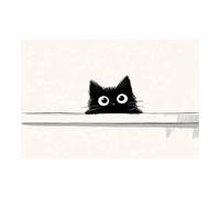ZAMAEIU Arte Mural En Lienzo En Blanco Y Negro Gatos adorables explorando Decoración Mural Para Dormitorio Sala De Estar Despacho Sala De Reuniones Entrada（blanco y negro49-50x70cm Sin marco