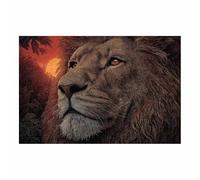 ZAMAEIU Cuadro En Lienzo, Leones del Crepúsculo Pensamientos, Carteles de animales e impresiones Mural Cuadros para pared, Adecuado para sala de estar, dormitorio, etc.（Caquí-80x120cm Sin marco