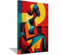 ZAMAEIU Cuadro moderno abstracto sobre lienzo pintura, póster de imagen Pose de quietud pintura minimalista decoración de pared, sala estar, hogar（rojo-20x30cm Enmarcado