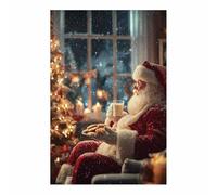 ZAMAEIU Cuadro navideño de invierno Cena de Navidad póster navideño impreso en lienzo para sala de estar, dormitorio o pasillo（rojo185-80x120cm Sin marco