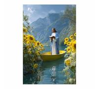 ZAMAEIU Cuadro sobre Jesús Sagradas Lecturas Impresiones En Lienzo Póster Jesús Religioso para Baño Sala de Estar Pasillo Pasillo del dormitorio（azul-30x50cm Sin marco