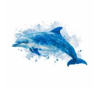 ZAMAEIU Cuadro sobre lienzo Delfines saltando entre las olas. imágenes temática oceánica,oficina hotel restaurante playa cuadros de pared para decoración（azul-50x70cm Sin marco