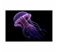 ZAMAEIU Impresión En Lienzo Océano Medusas brillando Animales Marinos carteles, imágenes para sala de estar, decoración del hogar（púrpura-60x90cm Sin marco