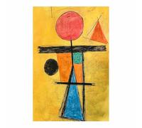 ZAMAEIU Minimalista Pintura de Impresiones Composiciones de líneas con forma Cuadros Abstracto Art Pintura al sobre lienzo, Decoracion Salon Modernos Dormitorio（amarillo-30x50cm Sin marco