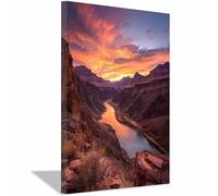 ZAMAEIU Paisaje Impresión Contemporánea Pintura Río del desfiladero capturado. Carteles Mural para pared, Adecuado para sala de estar, dormitorio, etc.（marrón58-80x120cm Enmarcado