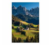 ZAMAEIU Paisajes Cuadro En Lienzo Pueblos Picos y campos Carteles de impresiones Mural Cuadros, para sala de estar, dormitorio,Pasillo etc.（verde69-60x90cm Sin marco