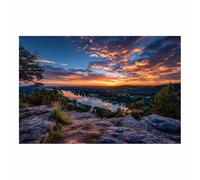 ZAMAEIU paisajes naturales Cuadro En Lienzo Vistas desde la cima de la montaña Decoracion Pinturas, Murales Modernos Impresiones Para Dormitorio Salon Poster（verde-20x30cm Sin marco