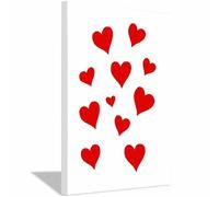 ZAMAEIU Patrón de amor Cuadro Varios corazones rojos Póster Decoración, Arte Impresiones, para sala de estar Dormitorio Imagen Decoración del Hogar（rojo-20x30cm Enmarcado