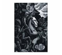 ZAMAEIU Pintura abstractas sobre lienzo Escenas de batalla montadas Cuadros,para decoración moderna, sala de estar dormitorio, Pasillo de la oficina del baño（negro-50x70cm Sin marco