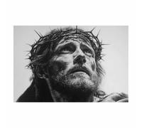ZAMAEIU Póster con imagen artística de Jesús Corona de sauces guía pintura religiosa, para decoración de paredes, salas oración, escuelas y hospitales（blanco y negro-20x30cm Sin marco