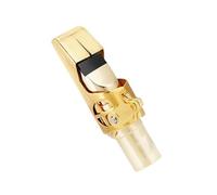 ZAMASS Accesorio para Saxofón Boquilla De Metal para Saxofón Alto/Alto/Tenor, Boquilla Profesional para Saxofón Chapada En Oro (Color : High, Size : Size 8)