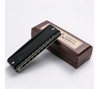 ZAMASS Armónica Profesionales Armónica De Metal De 10 Agujeros para Blues Armónica De Blues De Diez Agujeros con Caja De Almacenamiento + Estuche De Cuero + Paño De Piano(A Tone)