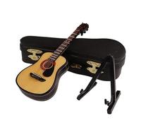 ZAMASS Mini Instrumento Musical Colección De Instrumentos Musicales De Madera, Adornos Decorativos, Mini Guitarra Clásica con Soporte, Decoración En Miniatura(E,10cm)
