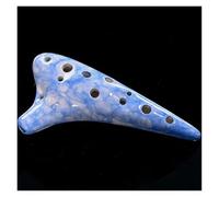 ZAMASS Ocarina Instrumento Instrumento Musical De Cerámica De Calidad De Sonido para Enseñanza De Principiantes Tono C Agudos Ocarina Colorido De 12 Agujeros(Blue)