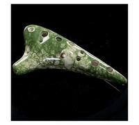 ZAMASS Ocarina Instrumento Instrumento Musical De Cerámica De Calidad De Sonido para Enseñanza De Principiantes Tono C Agudos Ocarina Colorido De 12 Agujeros(Green)