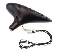 ZAMASS Ocarina Instrumento Ocarina De Cerámica Ahumada con 12 Agujeros Alto ToneC para Principiantes con Bolsa De Transporte con Cordón para El Cuello Y Cancionero