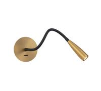 Zambelis Lámpara de lectura LED H63 con brazo flexible, latón mate